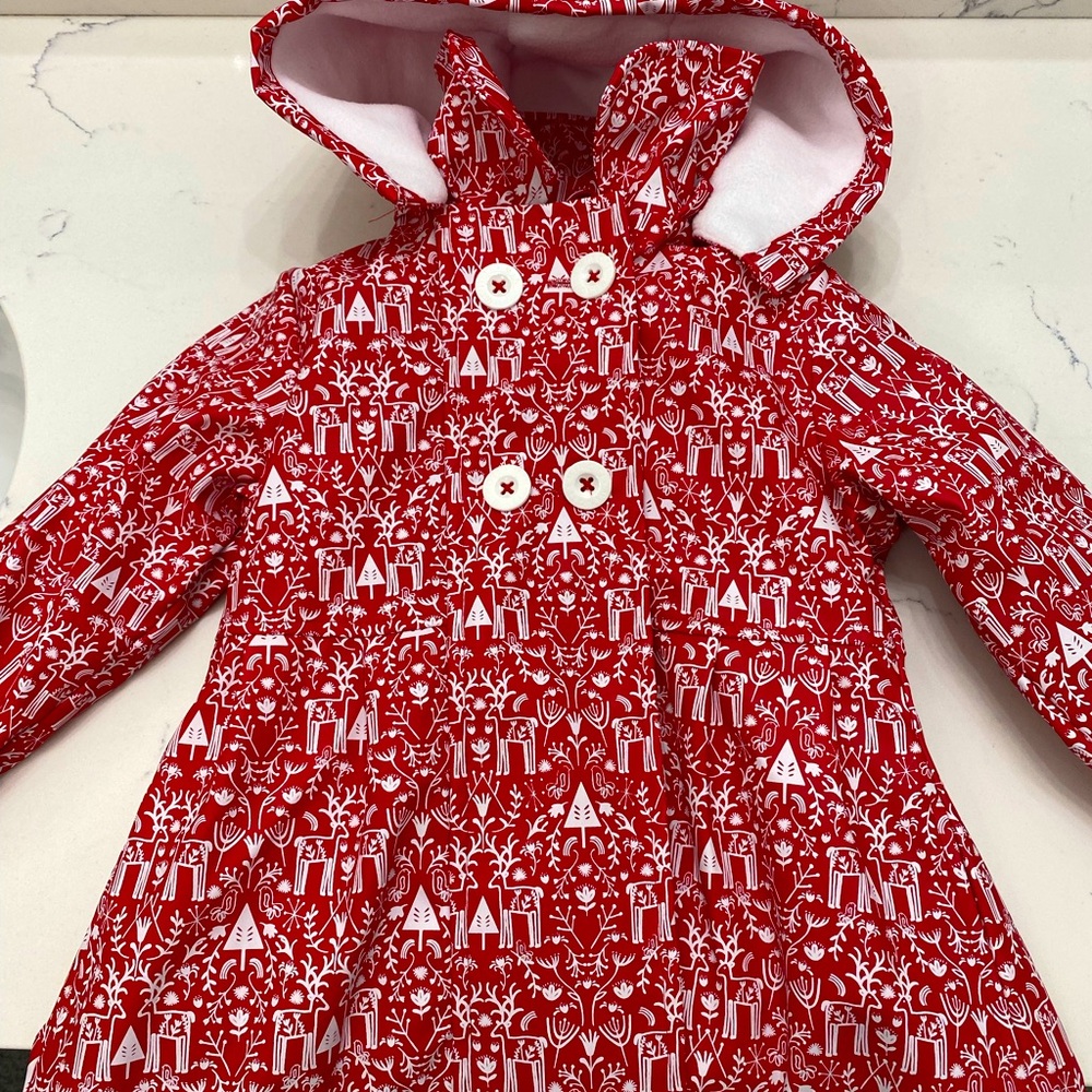 Minoti girls size 3 toddler fleece lined rain coat